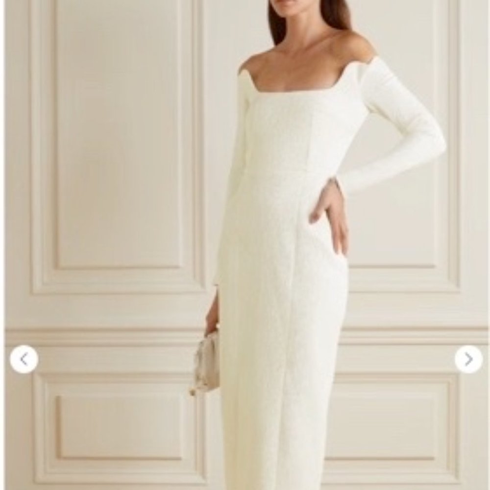 EMILIA WICKSTEAD Birch off-the-shoulder cloqué midi dress